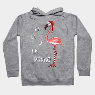 Fa La La Mingo Christmas Flamingo in Santa Costume Hoodie